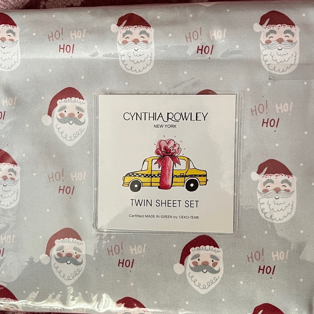 Cynthia Rowley Santa/Ho! Ho! Ho! Twin Sheet Set